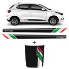 Kit Faixa Lateral Fiat Argo Itália E Adesivo Aplique Do Capô Cor Preto