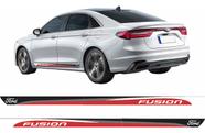 Kit Faixa Lateral Ford Fusion 2013 Até 2021 Adesivo Vermelho