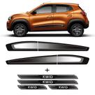 Kit Faixa Lateral Kwid Modelo Original + Soleira Protetora