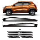 Kit Faixa Lateral Kwid Modelo Original + Soleira Protetora