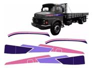 Kit Faixa Mercedes Mb 1113 1114 Adesivo Lateral Teto Lilás