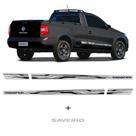 Kit Faixa Saveiro Trooper Cinza 12/13 + Adesivo Traseiro