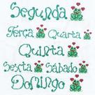 Kit Faixas de Ponto Cruz para Pano de Prato Semaninha - 7 Faixas 9,7cm x 50cm