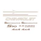 Kit Faixas S10 Executive 2003, 2004, 2005 e 2006 4x4 Emblema Cabine Simples