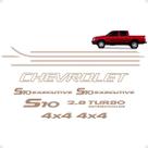 Kit Faixas S10 Executive 2003/2006 Emblemas 4x4 2.8 Turbo