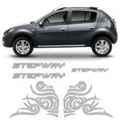 Kit Faixas Sandero Stepway 2012 + Adesivo Tribal Cinza