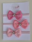 Kit faixinhas bebê tons rosa