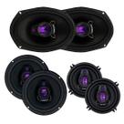 Kit Falante 6 + 5 Pol 150w + 6x9 200w Hiken Carro Som Auto