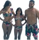 Kit familia - Biq acessorio e Biq infantil e Bermuda da Mesma Estampa