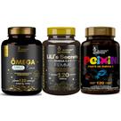 Kit Familia Omega-3 Essence Omega 3 6 9 Femme Peixin Kids 3x120 Cápsulas softgels Alisson Nutrition Kit Familia Omega-3 Essence Omega 3 6 9 Femme Peixin Kids 3x120 Cápsulas softgels Alisson Nutrition