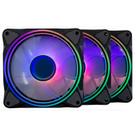 Kit Fan One Power Radiant X3 3 Unidades C/ Controladora ARGB Preto - FN-701