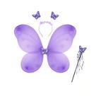 Kit Fantasia Asa de Borboleta Infantil Fadinha com Tiara e Varinha