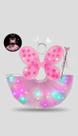 Kit Fantasia Borboleta Led Asa Varinha Tiara Rosa
