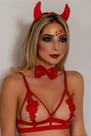 Kit fantasia capetinha com tiara, gravatinha e rabinho de paetê
