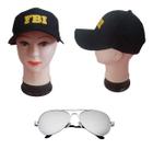 Kit Fantasia Do F B I C/ Boné Bordado e Óculos Espelhado Kit Fantasia Do F B I C/ Boné Bordado e Óculos Espelhado