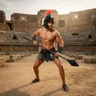 Kit Fantasia Gladiador Soldado Romano Teatro Carnaval Kit Gladiador
