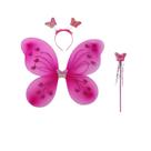 Kit Fantasia Infantil Asa de Borboleta Fadinha Com Tiara e Varinha