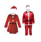 Kit Fantasia Papai Noel e Mamãe Noel Roupa de Natal Completa