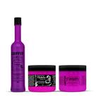 Kit Fantasy Coiffer shampoo Gloss e Mousse Desamarelador de fios e Manutenção de Cabelos Loiros Platinados