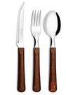 Kit Faqueiro 18 Pcs Garfos Facas Churrasco Mogno Elementos