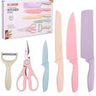 Kit Faqueiro 6 peças Kit cozinha Facas coloridas Corte Gourmet