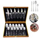 Kit Faqueiro Completo 24 peças Aparelho de Jantar Inox Antioxidante - Acompanha Maleta Porta Talheres
