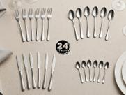 Kit Faqueiro Inox 24 Peças Completo para Casa Restaurante Hotéis Kit Faqueiro Inox 24 Peças Completo para Casa Restaurante Hotéis