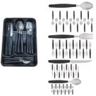 Kit Faqueiro Inox Berlim 48 Pçs C/ 2 Porta Talheres Preto
