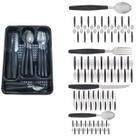 Kit Faqueiro Inox Berlim 72 Pçs C/ 3 Porta Talheres Preto