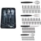 Kit Faqueiro Inox Berlim 96 Pçs C/ 4 Porta Talheres Preto Kit Faqueiro Inox Berlim 96 Pçs C/ 4 Porta Talheres Preto