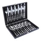 Kit Faqueiro Maleta Premium 24 Peças Talheres Em Inox Com Estojo De Madeira Luxo
