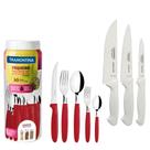 KIT - Faqueiro Premium 3 Peças + 1 Faqueiro 30 Peças Ipanema Vermelho - Tramontina