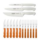 KIT - Faqueiro Premium 3 Peças + 1 Jogo de Churrasco 12 Peças Dynamic - Tramontina