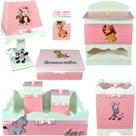 Kit Farmacinha Higiene bebê Mdf 8 pçs - Safari menina rosa bb Kit Farmacinha Higiene bebê Mdf 8 pçs - Safari menina rosa bb