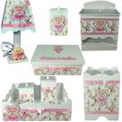 Kit farmacinha Higiene bebê Mdf 8 pçs - URSINHA BAILARINA BRANCO FLORES