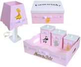Kit Farmacinha rosa Quarto de Menina Tema Safari Madeira Mdf com 6 peças