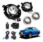Kit Farois de Milha Aux L200 Triton 2005 até 2010 Moldura Cinza