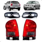 Kit Farois e Lanternas para Gol G4 GIV 2006 2007 2008 Fume