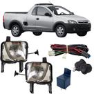 Kit Farol Auxiliar Chevrolet MONTANA 2003 ate 2012 Vidro