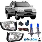 Kit farol auxiliar chevrolet s10 2001 ate 2011e super branca