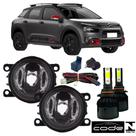 Kit farol auxiliar citroen c4 cactus 2019 a 2022 super led