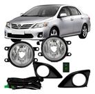 Kit Farol Auxiliar Corolla 2009 2010 2011 C/ Grade Aro Preto