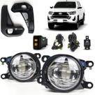 Kit Farol Auxiliar de Milha Moldura Preta Toyota Hilux 2021 2022 2023