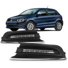 Kit Farol Auxiliar em Led DRL Gol 2013 até 2016 Friso Cromado