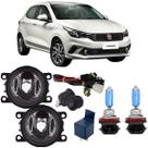 Kit farol auxiliar fiat argo 2017 a 2022 super branca