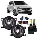 Kit farol auxiliar fiat cronos 2017 a 2022 super led