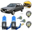 Kit Farol Auxiliar + Lâmpada Milha Super Branca Gol Quadrado