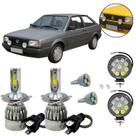 Kit Farol Auxiliar Lâmpada Super Led Alto Baixo Gol Quadrado