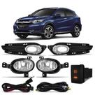 Kit farol auxiliar Milha Hrv 2015 a 2018 Moldura Cromada Bmo