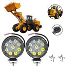 Kit Farol Auxiliar Milha Máquina Construção 6000K 12/24V 2Un